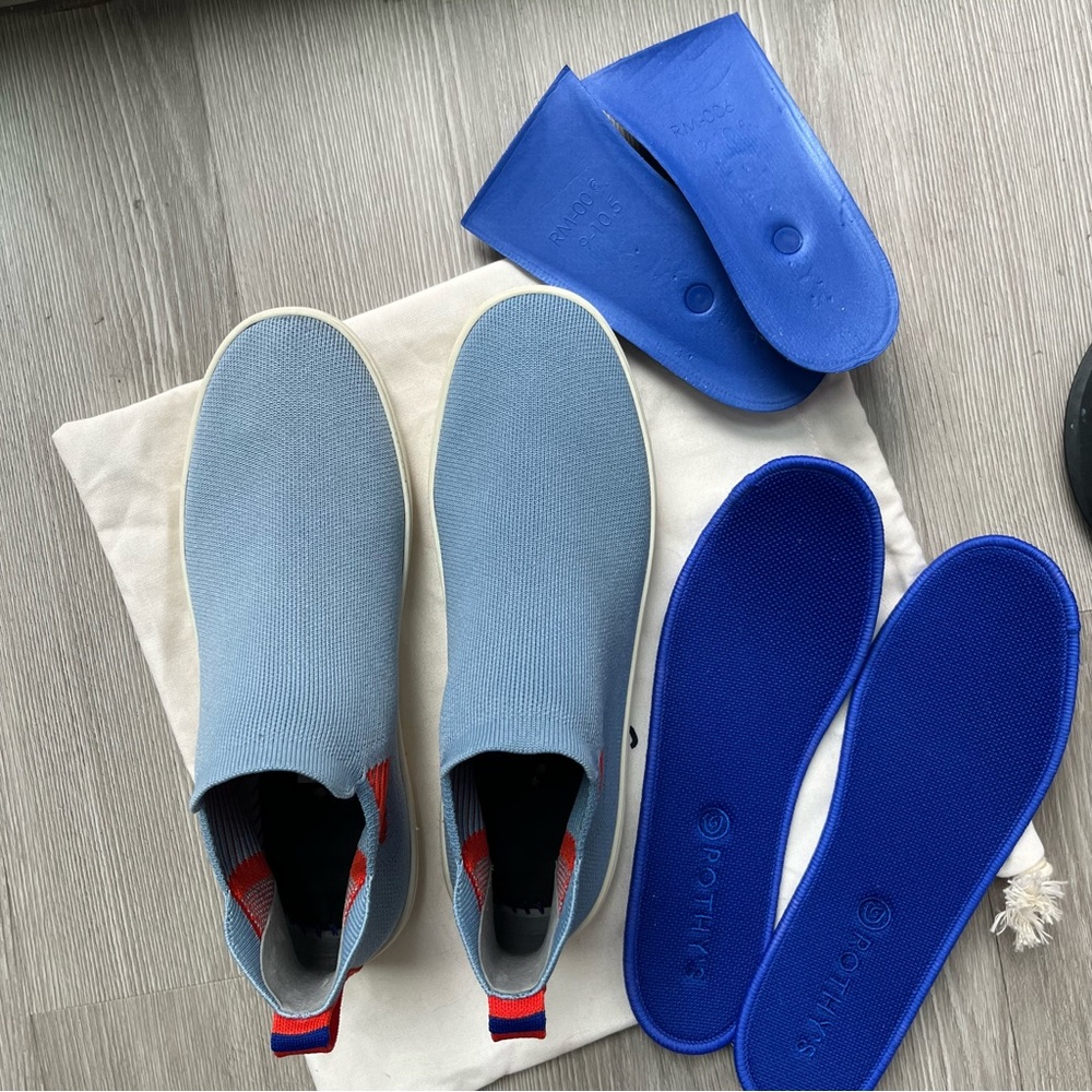 EUC 10.5 Blue Rothy’s Arctic Chelsea Sneakers - Picture 5 of 7